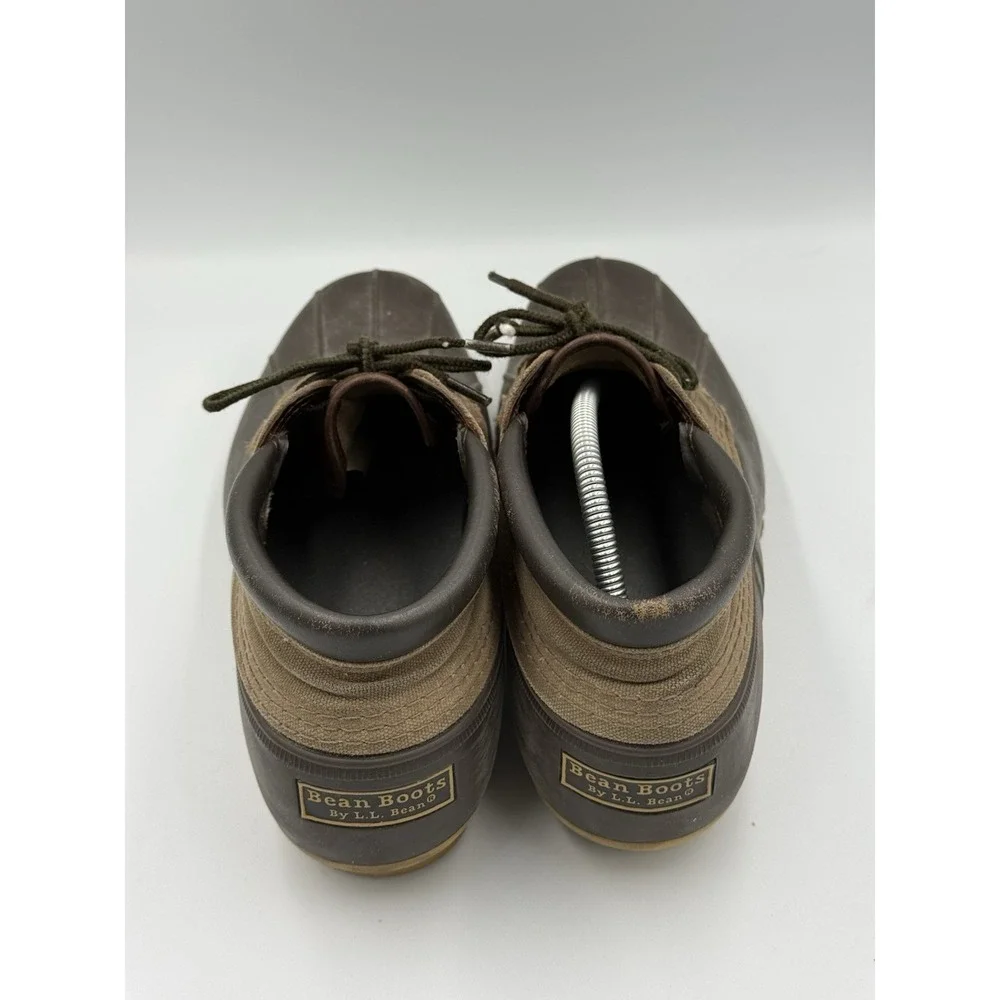 Vintage L.L Bean Gumshoe Boots Mens 10 M Brown Leather Canvas Waterproof USA
